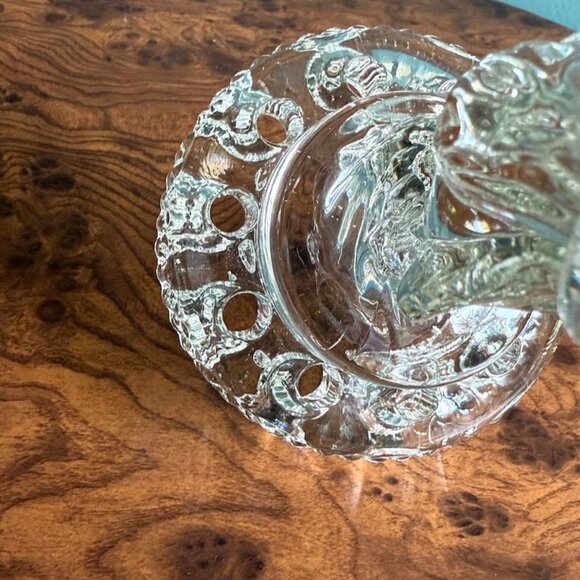 Vintage Cambridge Glass 8" Crystal Clear Draped Lady Figural Flower Frog 10 Hole - Picture 7 of 10